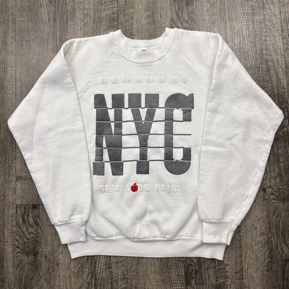 Vintage New York City NYC Big Apple Broadway Sweatshirt Made in USA M*